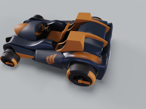 3D Golden kart model 3D-Modell