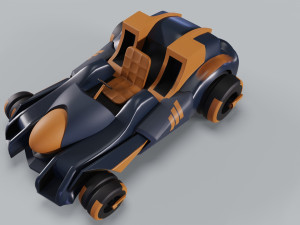 3D Golden kart model 3D-Modell