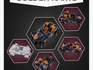 3D Golden kart model 3D Model