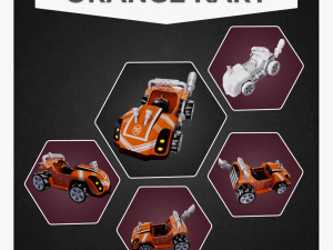 Toonish 3D Orange kart Model 3D Model