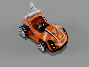 Toonish 3D Orange kart Model Model 3D