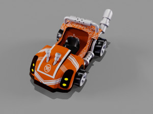 Toonish 3D Orange kart Model Model 3D