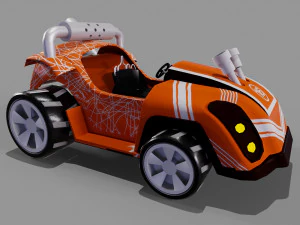 Toonish 3D Orange kart Model 3D Model