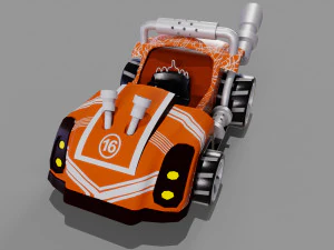 Toonish 3D Orange kart Model 3D Model