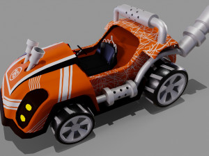 Toonish 3D Orange kart Model Model 3D