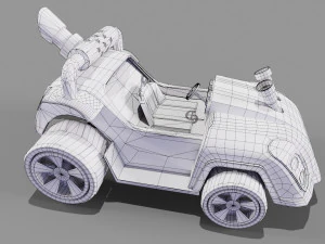 Toonish 3D Orange kart Model 3D Model