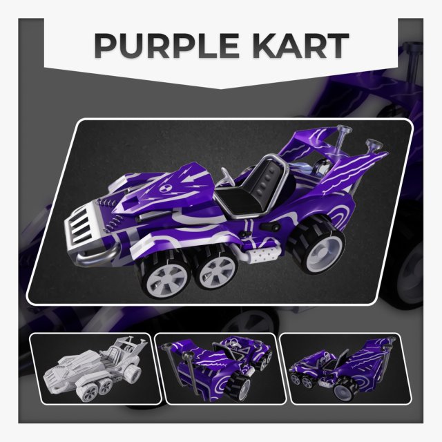 Purple Kart Modèle 3D .c4d .max .obj .3ds .fbx .stl .blend 