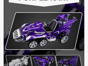 Purple Kart 3D Model