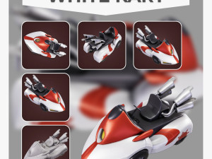 3D White Kart 3D Model