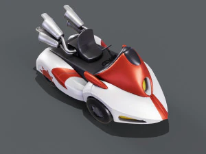 3D White Kart 3D Model