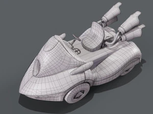3D White Kart 3D Model
