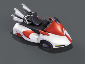 3D White Kart 3D Model