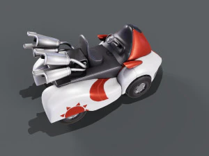3D White Kart 3D Model