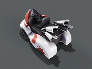 3D White Kart 3D Model