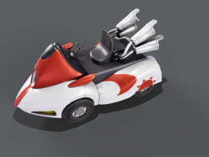 3D White Kart 3D Model