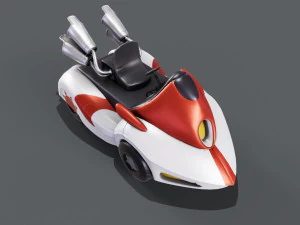 3D White Kart 3D Model