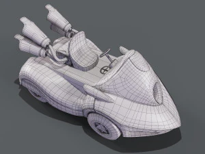 3D White Kart 3D Model