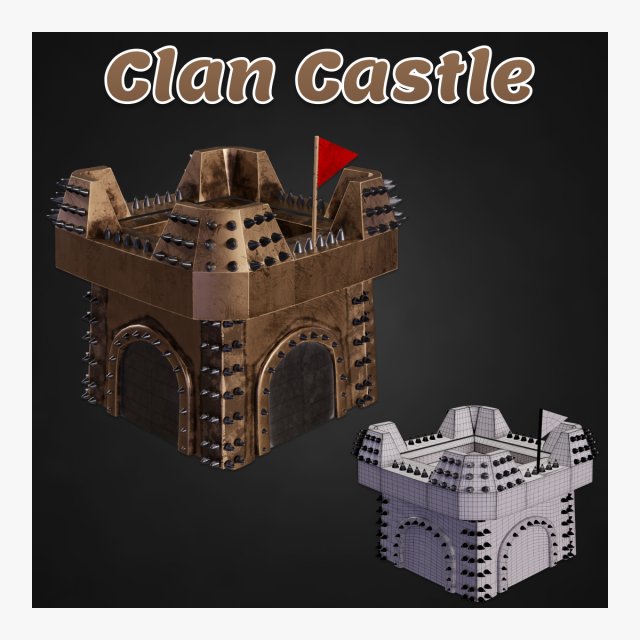 3D Clan Castle 3D Model .c4d .max .obj .3ds .fbx .stl .blend 