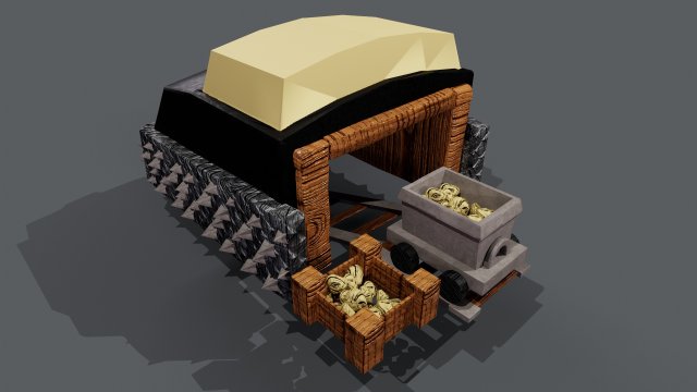 3D Gold mine model Modello 3D .c4d .max .obj .3ds .fbx .stl .blend 