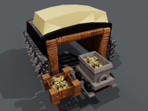 3D Gold mine model Modello 3D