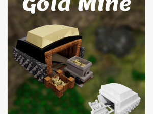 3D Gold mine model Modello 3D