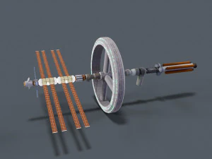 공상 과학 우주선 3D 모델