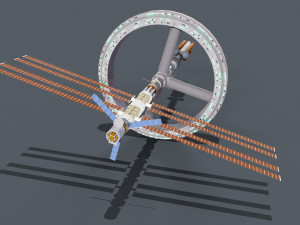 Sci-fi space ship 3D मॉडल