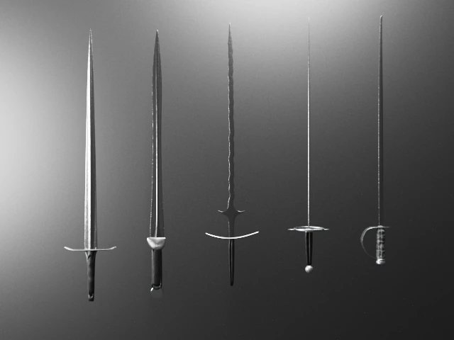 European swords collection 3D Model .c4d .max .obj .3ds .fbx .stl .blend 