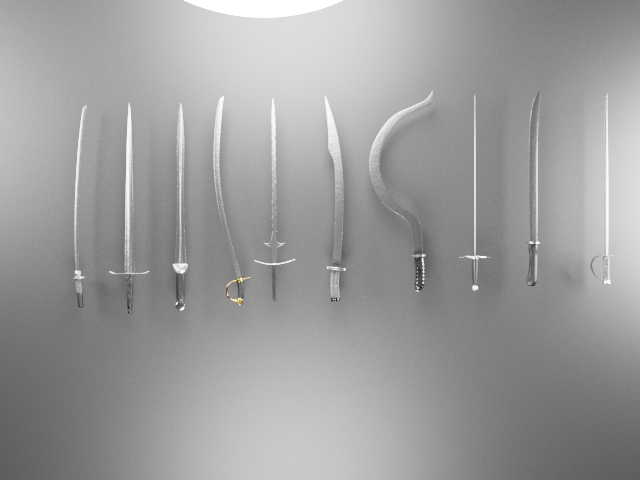 Mega swords collection 3D Model .c4d .max .obj .3ds .fbx .stl .blend 