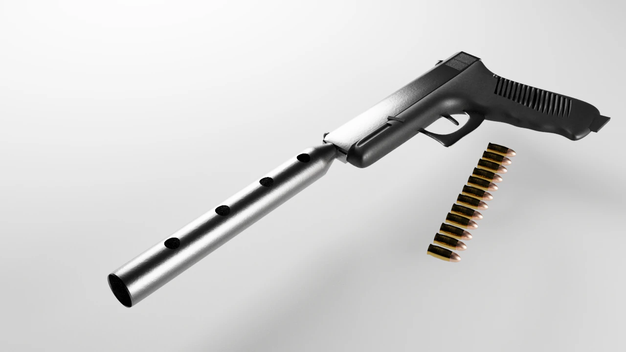 P5 pistol 3D Model .c4d .max .obj .3ds .fbx .stl .blend 