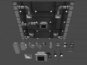 Ventilation system set 01 3D Model