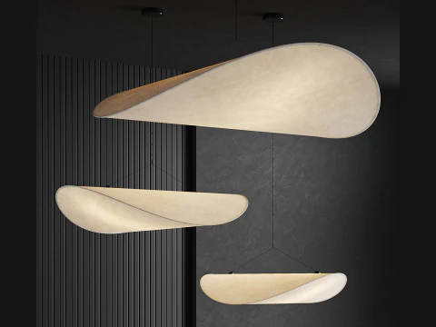 Wabi-sabi Tense Pendant Lamp Dia 70 90 120 3D Model