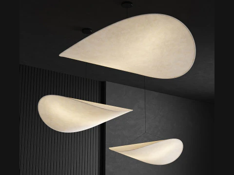 Wabi-sabi Tense Pendant Lamp Dia 70 90 120 3D Model