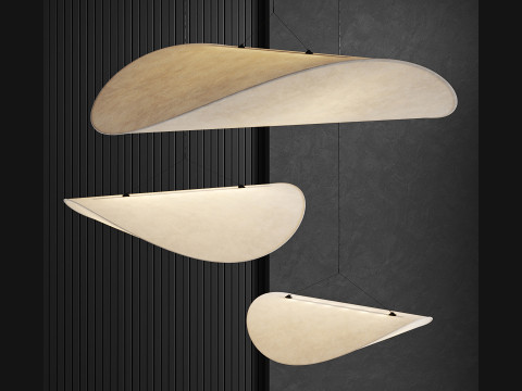 Wabi-sabi Tense Pendant Lamp Dia 70 90 120 Modèle 3D