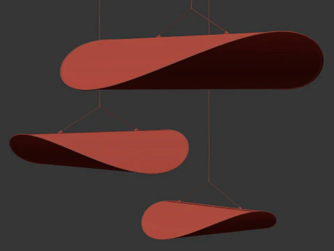 Wabi-sabi Tense Pendant Lamp Dia 70 90 120 3D Model
