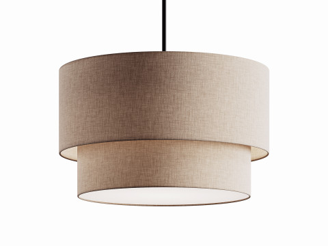 Modern Suspension Dual Drum Fabric Light 3D 模型