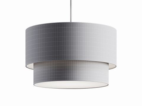 Modern Suspension Dual Drum Fabric Light 3D 模型