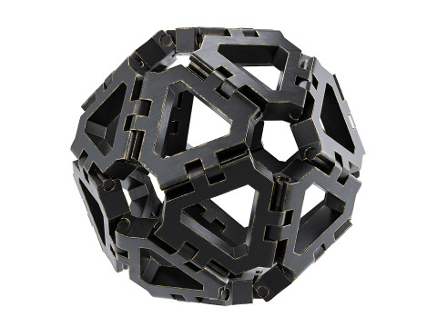 Geometric sculpture Icosahedron 3D Model