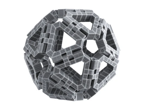 Geometric sculpture Icosahedron 3D Model