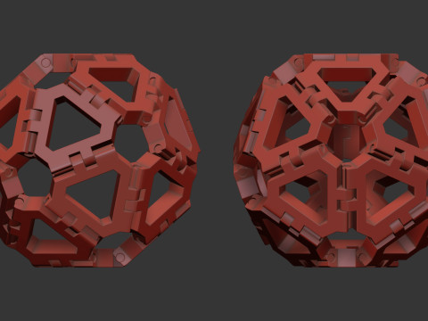 Geometric sculpture Icosahedron 3D-Modell