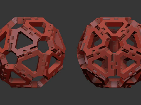 Geometric sculpture Icosahedron 3D Model