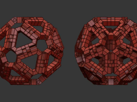 Geometric sculpture Icosahedron 3D Model