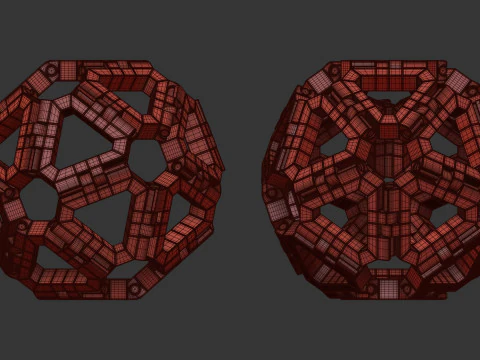 Geometric sculpture Icosahedron 3D Model