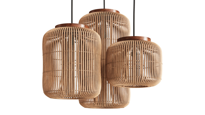Natural Rattan Lamp by dBodhi Barrel Modelo 3D .c4d .max .obj .3ds .fbx .stl .blend 