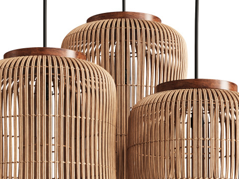 Natural Rattan Lamp by dBodhi Barrel Modelo 3D