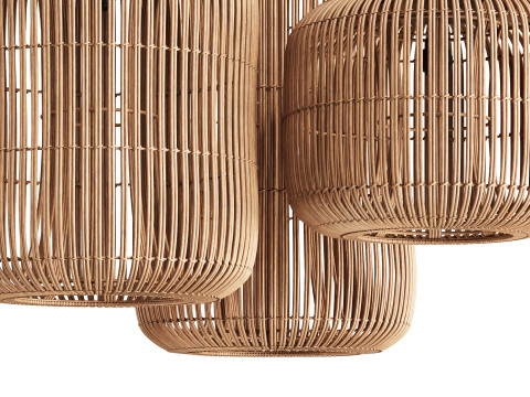 Natural Rattan Lamp by dBodhi Barrel Modelo 3D