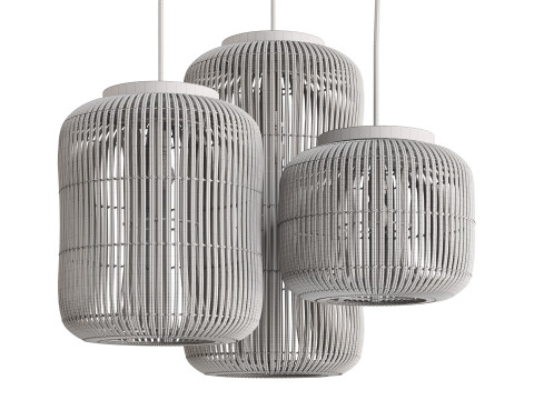 Natural Rattan Lamp by dBodhi Barrel Modelo 3D