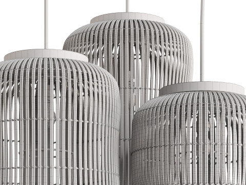 Natural Rattan Lamp by dBodhi Barrel Modelo 3D
