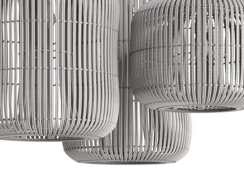 Natural Rattan Lamp by dBodhi Barrel Modelo 3D