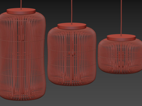 Natural Rattan Lamp by dBodhi Barrel Modelo 3D